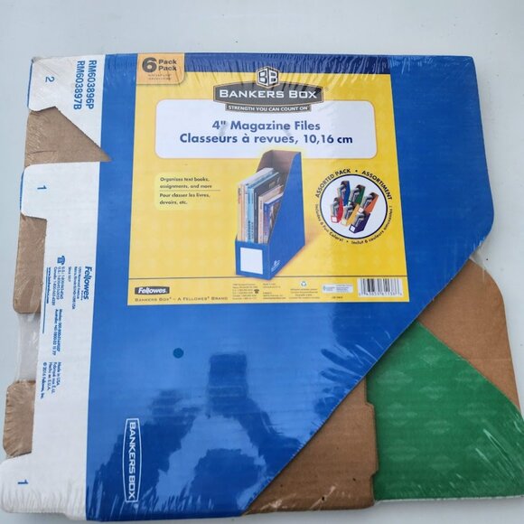 NEW 6 Pack Bankers Box 4" magazine Files Organizer Organization Office Classroom - Picture 1 of 7